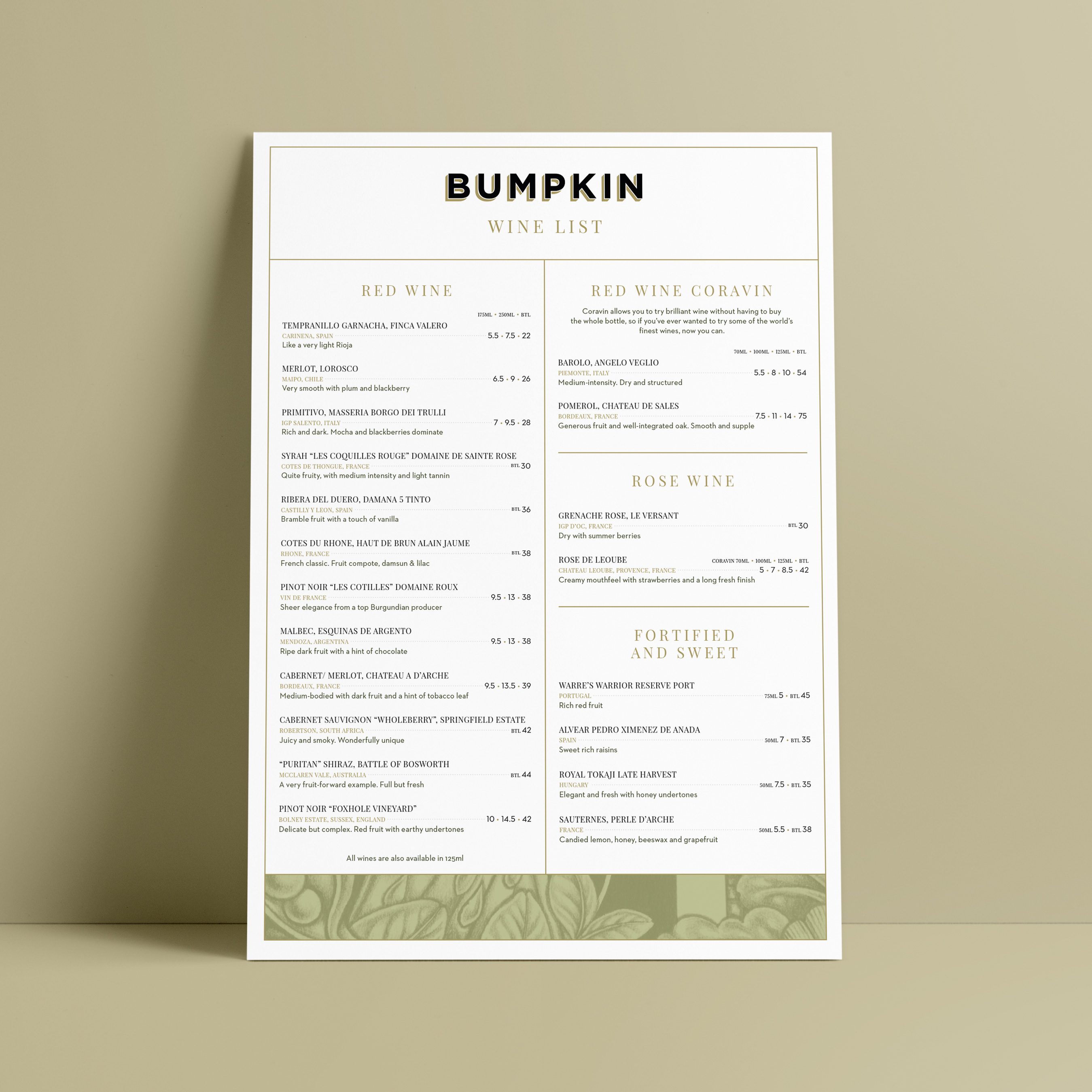 Restaurant menu design and print